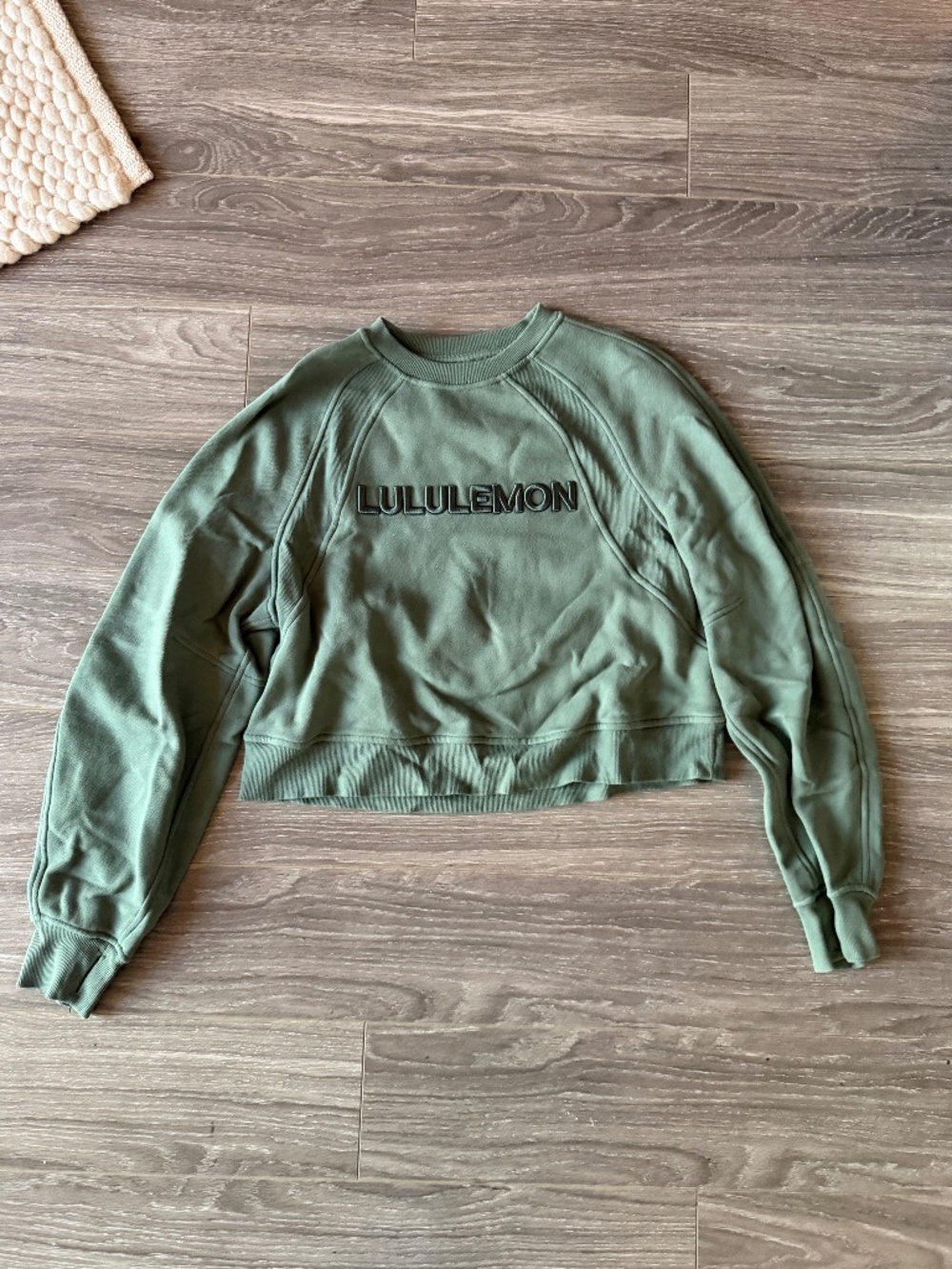 Lululemon Green Scuba Oversized Pullover Wordmark XS